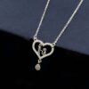 Couple Heart Necklace in Silver – A Symbol of Love and Connection